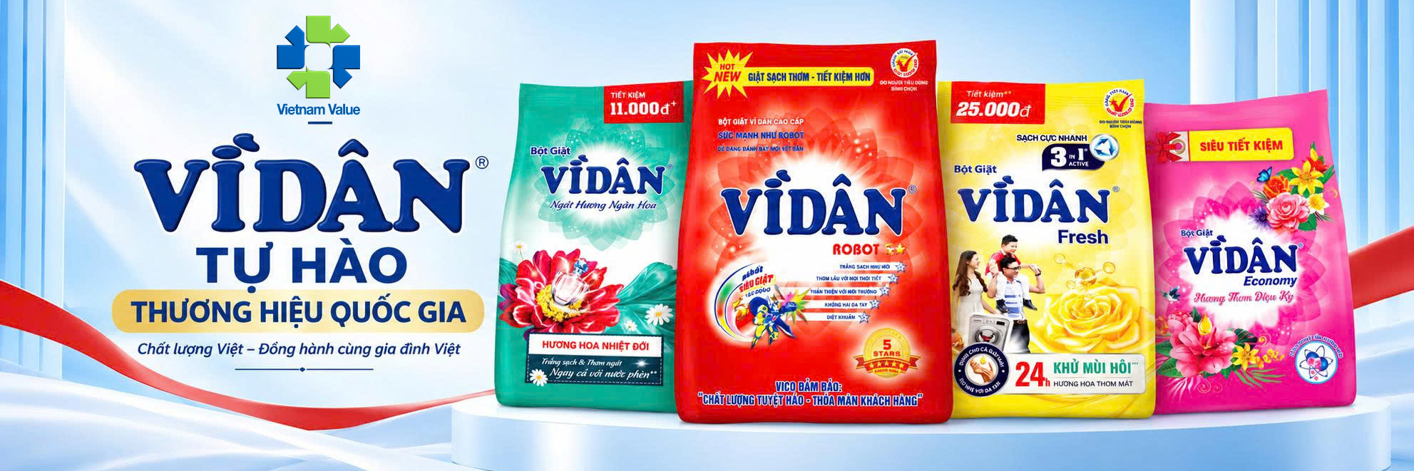 Bột giặt Vì Dân - Tự Hào Thương hiệu quốc gia